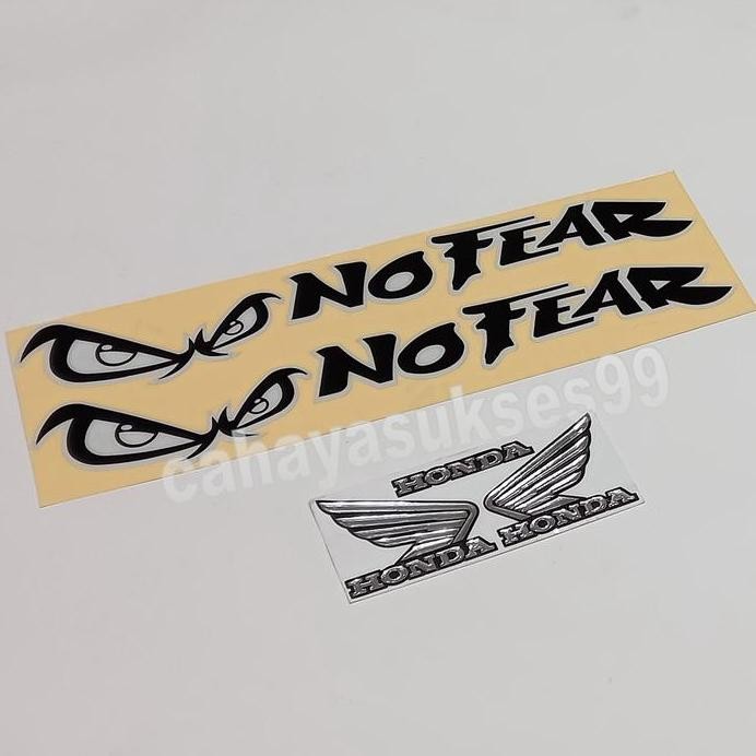 

Ready !!! Sticker Cutting NO FEAR Hitam List Putih 30cm x 4,5cm Paket 1 Set 2pcs