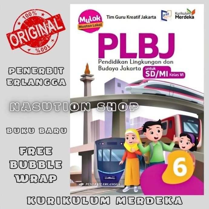 Buku PLBJ Kelas 6 SD/MI Penerbit Erlangga Kurikulum Merdeka Original Redy 