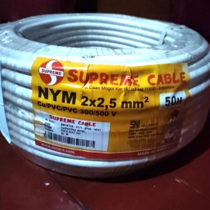 Kabel NYM 2x2.5 mm Supreme / Kabel Supreme NYM 2x2,5mm Putih