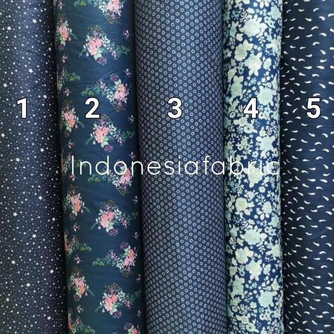 KAIN BAHAN 0.5 METERAN KATUN JEPANG TOKAI SENKO MOTIF NAVY SERIES