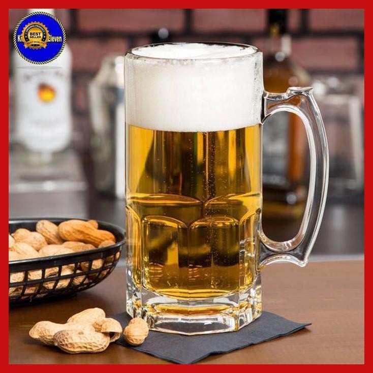 Best - Gelas Gagang Besar Mug 700 Ml / Gelas Kaca Jumbo Tinggi Gendut Gelas Beer Gas