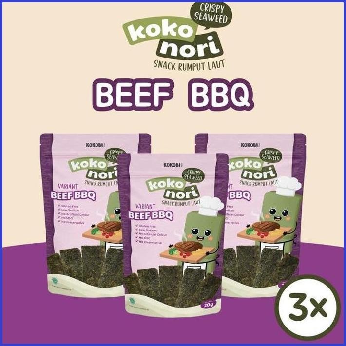 

3PCS KOKO NORI CRISPY SEAWEED - BBQ (SNACK RUMPUT LAUT BY KOKOBI)