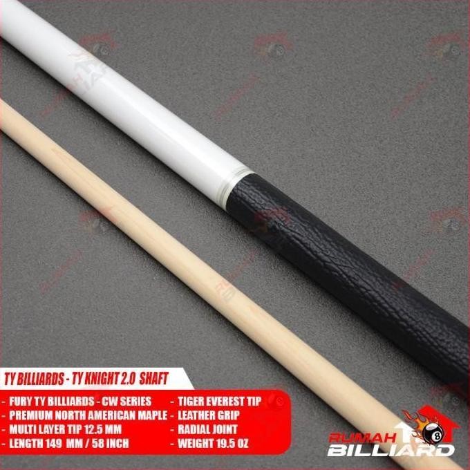 Stick Billiard - Billiard Cue - TY CW-3 - White - TY Knight 2.0 Low Deflection