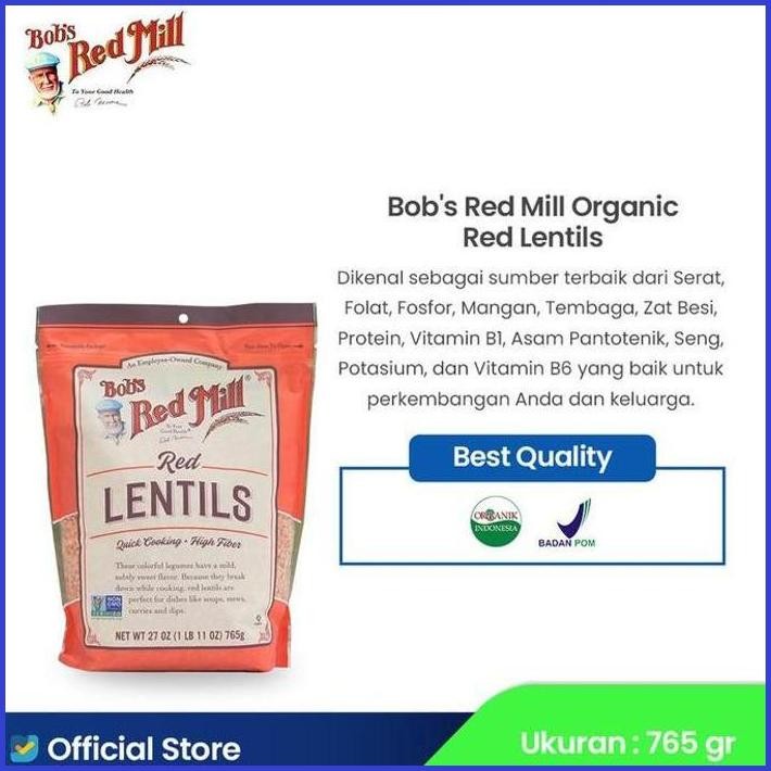 

BOB'S RED MILL RED LENTILS ORGANIK 765 GR KACANG MERAH WIJEN SEED