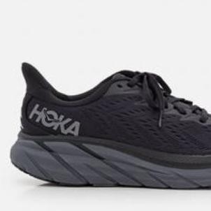 INSTAN SEPATU HOKA ONE ONE CLIFTON 8 ALL BLACK 39-45 LARIS