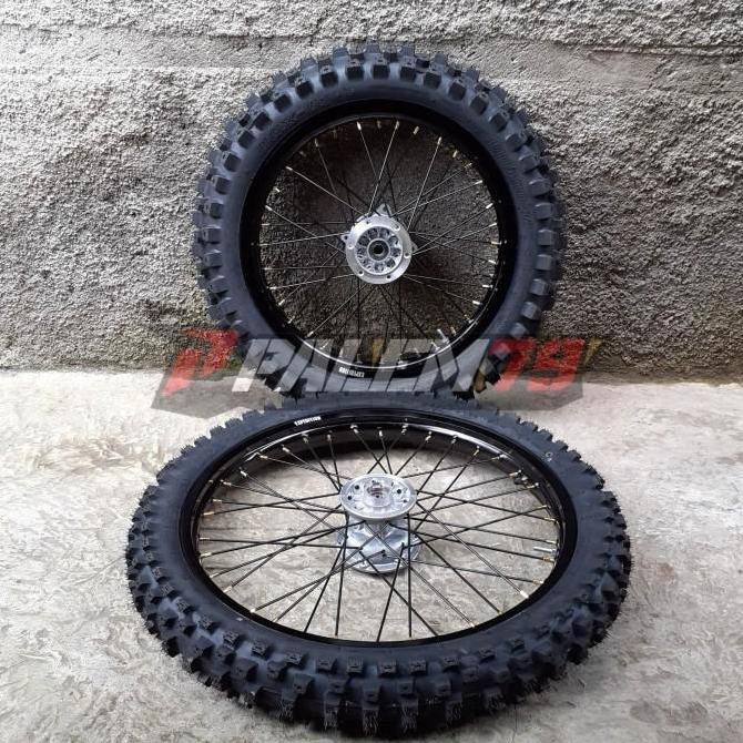 Ready !!! Wheelset Trail 21 18 Ban Dunlop KLX Dtracker 150 Velg TK Racing