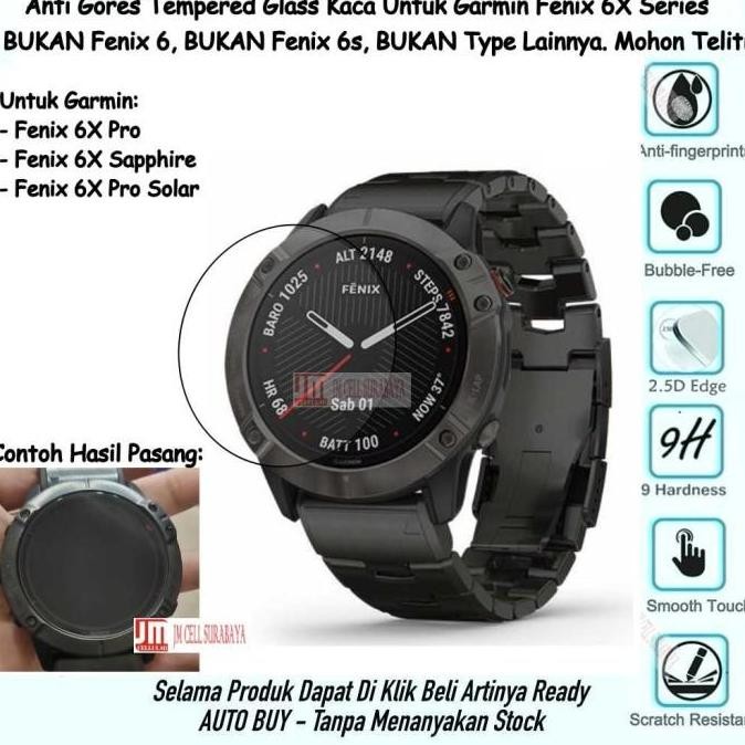 Anti Gores Tempered Glass - Garmin Fenix 6x Pro / Pro Solar / Sapphire