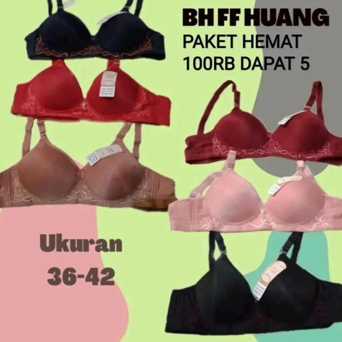 (100ribu DAPAT 5) BRA FF HUANG POLOS BORDIR WARNA CANTIK