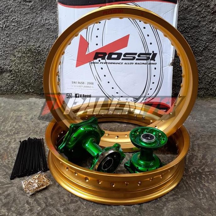 Ready  Velgset Gold Supermoto KLX 230 Velg Velk Tromol Hijau KLX230 Wheelset