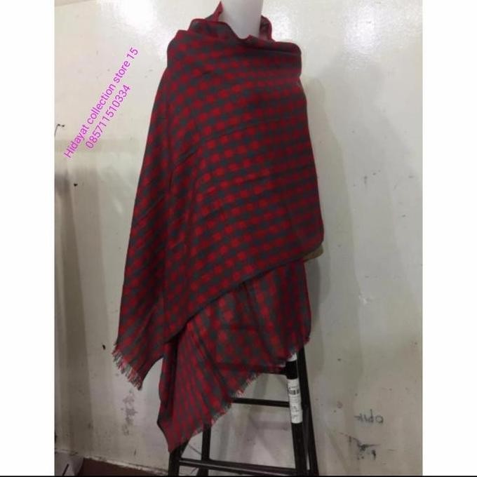 Phasmina syal kotak-kotak fashion pria wanita