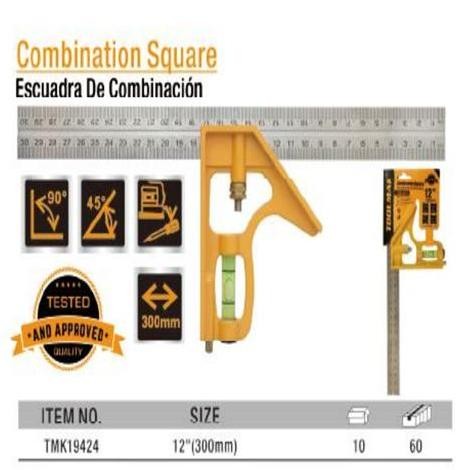 

TOOLMAK Penggaris Siku Tukang Waterpas 12in 300mm TMK19424