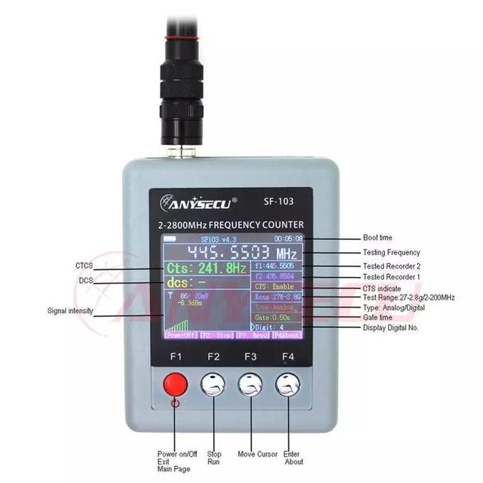 Surecom SF-103 Frequency Counter 2800M Power Meter SWR Frekuensi SF103