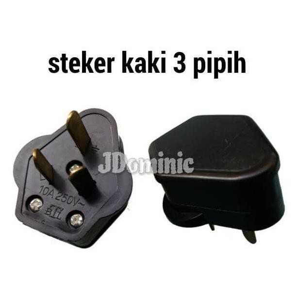 steker colokan listrik kaki 3 pipih genset generator tembaga kabel