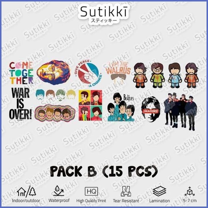 

STOCK NEW STICKER PACK THE BEATLES MUSIK JOHN LENNON THEBEATLES STIKER LAPTOP TERLARIS
