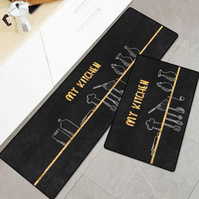 Terlaris Keset Kaki Anti Slip 2 Pcs / Keset Dapur 2 In 1