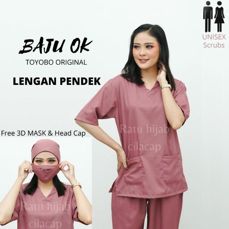 Baju Ok Oka Lengan Pendek Dokter Petugas Medis Perawat Jaga Toyobo Original Premium