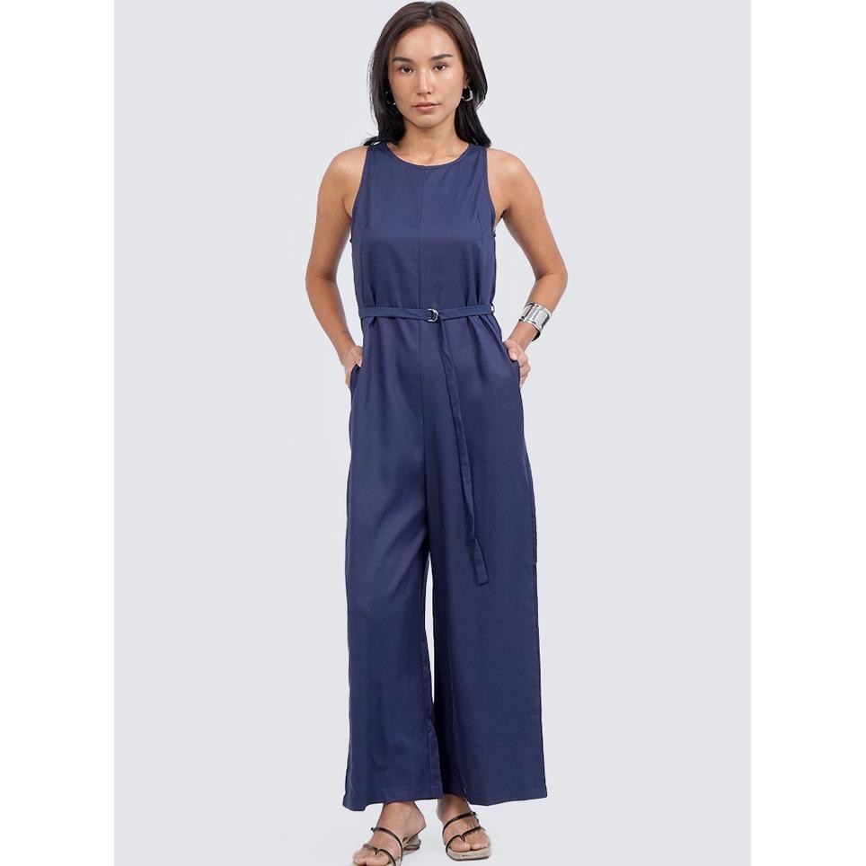 Et Cetera Round Ne Sleeveless Jumpsuit Dark Blue