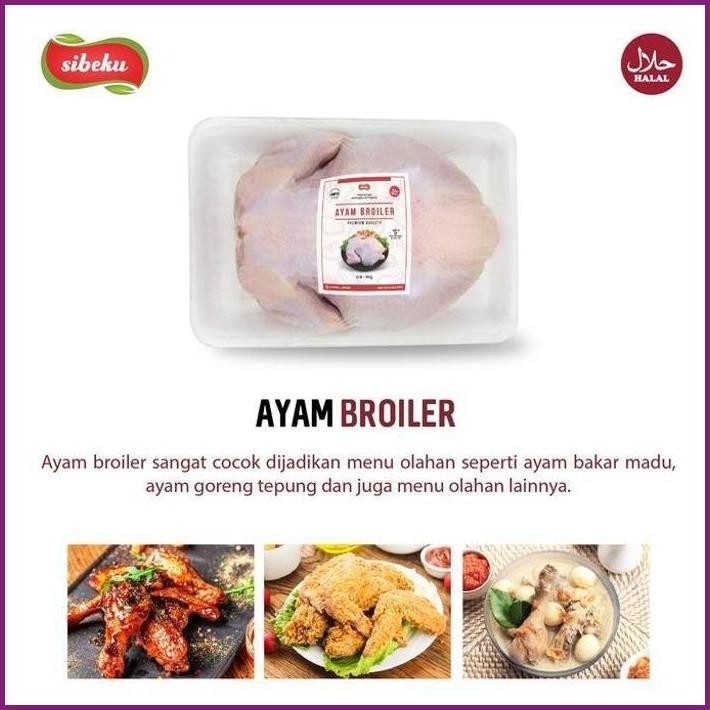 

STOCK READY AYAM BROILER UTUH HALAL 0.9 - 1 KG FROZEN FOOD - SIBEKU AYAM 1 EKOR TERBARU