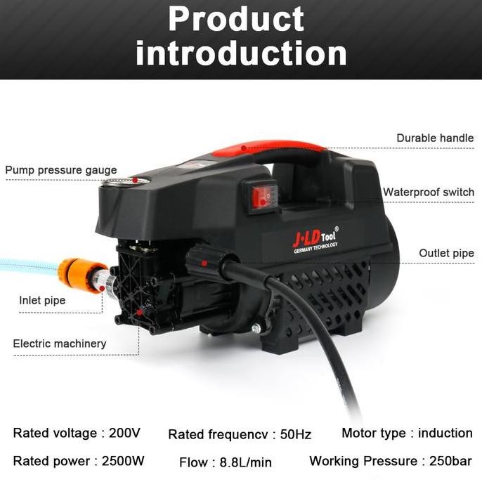 JLD 250BAR ALAT STEAM CUCI MOTOR SUPER JET STEAM CUCI MOBIL ELECTRIC PRESSURE WASHER 4500PSI ORIGINA