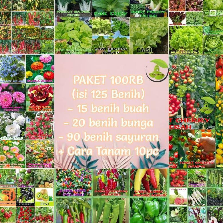 TERMURAH Paket benih bibit sayuran buah bunga 125bungkus Siap kirim