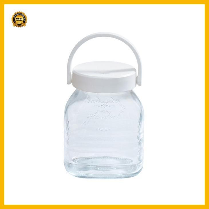 (Promo) Glasslock 1 Ltr Stoples Retro - Putih Bestseller