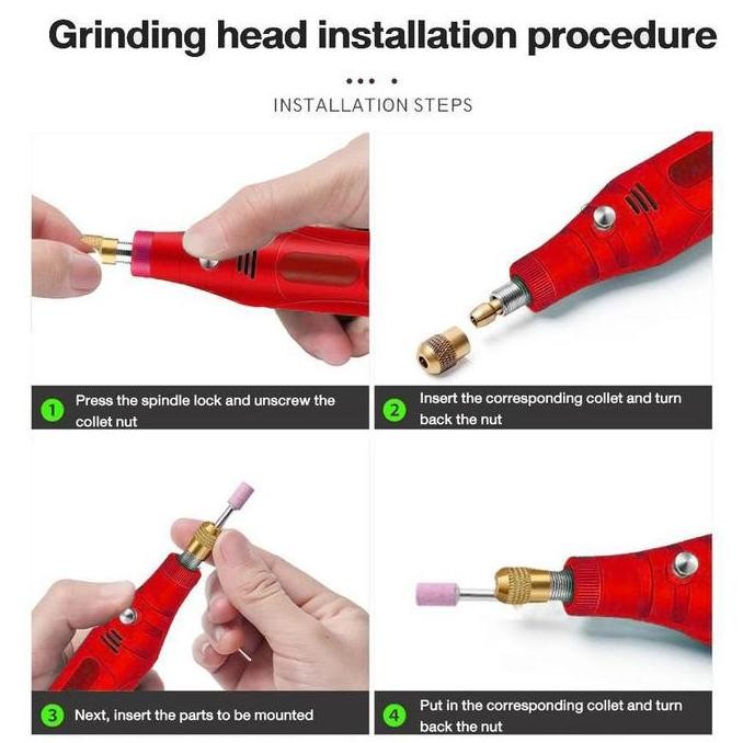 

REAIM Mini Die Grinder Set 211PCS - Mesin Gerinda Bor & Ukir Multifungsi [220V] dengan 100+ Aksesori Lengkap | Cocok untuk Poles, Potong & Ukir Logam/Kayu - set 211 pcs+kotak