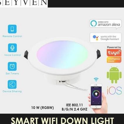 Seyven Smart Down Light Rgb+W 15 W Wifi Smart Downlight Dimming Remote Lampu
