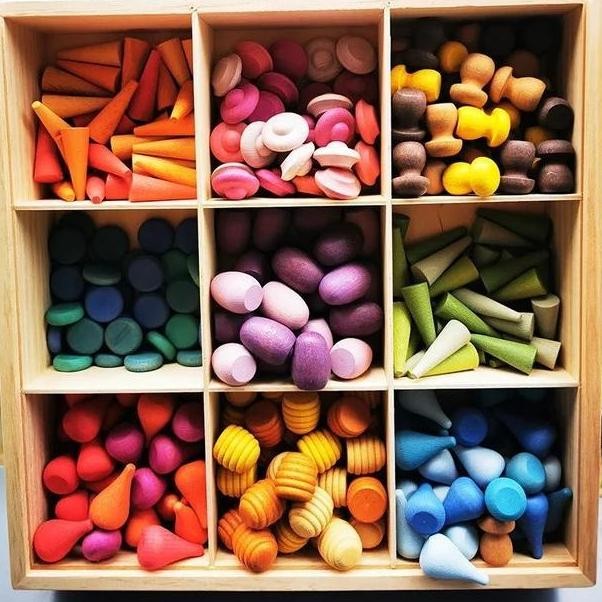 [LKA] Wooden rainbow loose part, wooden grapat grimms alike, open ended toys