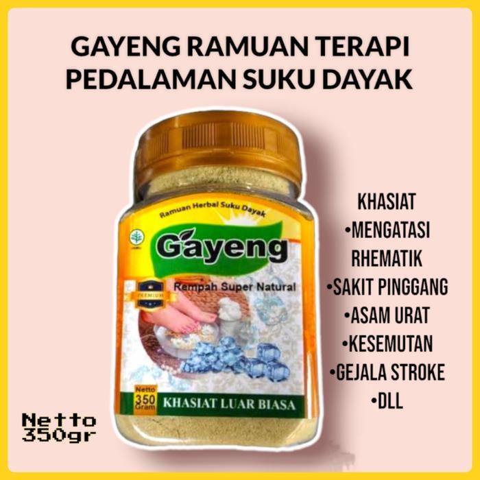 

HS Gayeng Ramuan Terapi Suku Dayak 350gr Redakan Asam Urat Rhematik dll