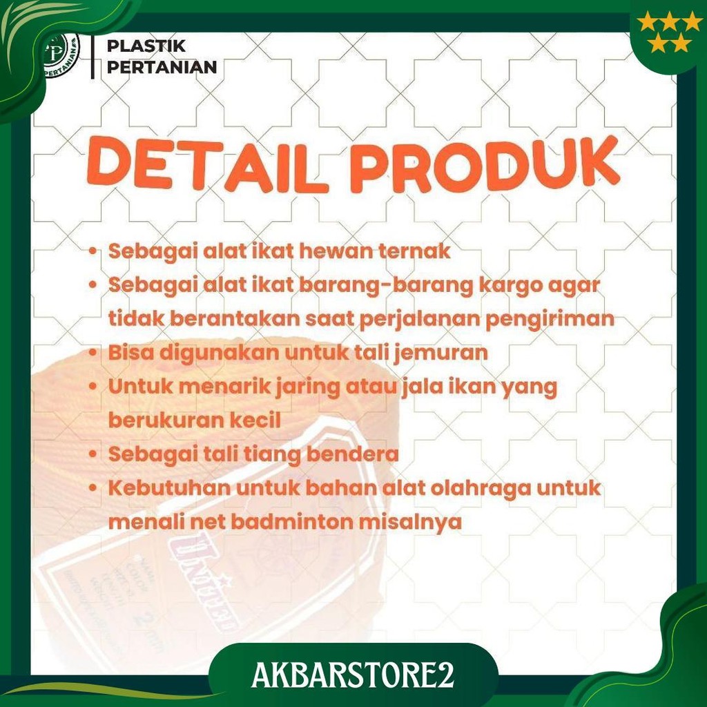 

Tali Tampar United Serbaguna Ukuran 2.5 Mm 1 Roll / Panjang 220 Meter Sale