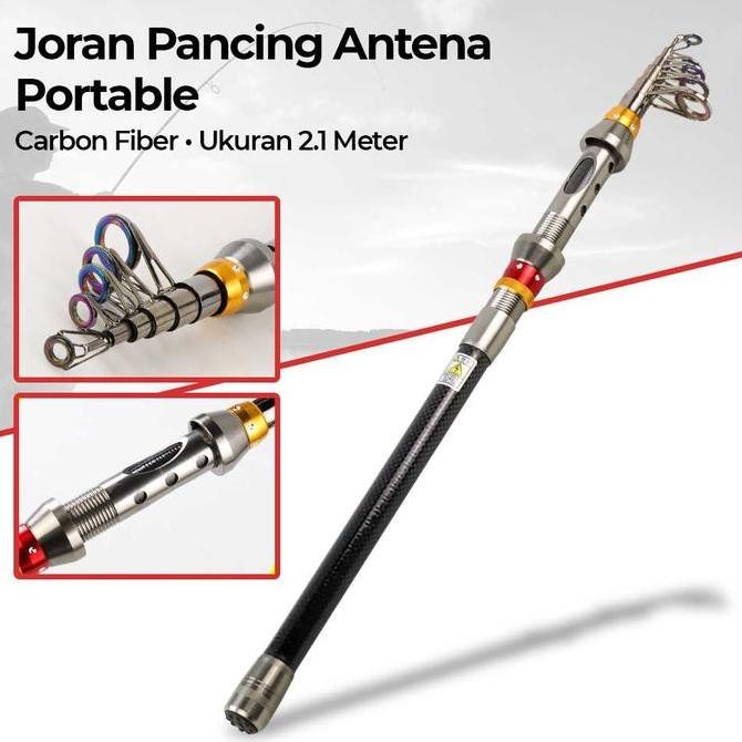 Fishing Antena Joran Walesan Pancing Ikan Carbon Fiber Teleskopik