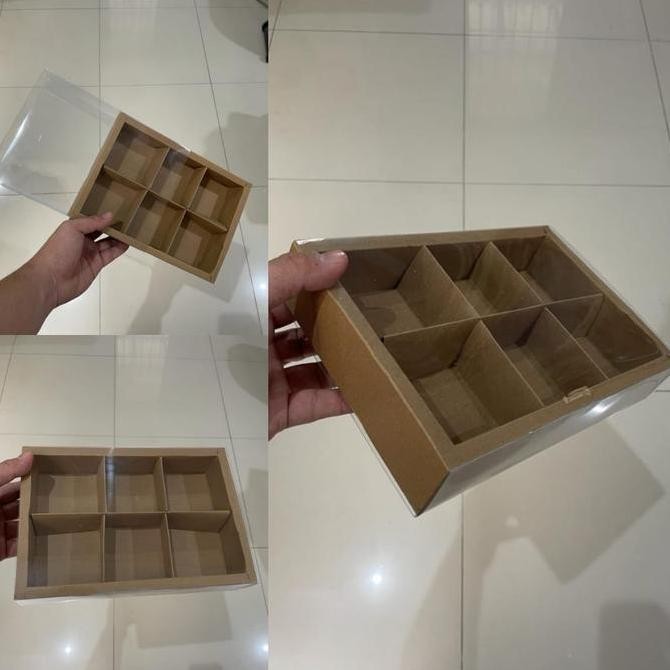 Dus cokelat mika polos isi 6 utk egg tart, fruit tart, pie, dll