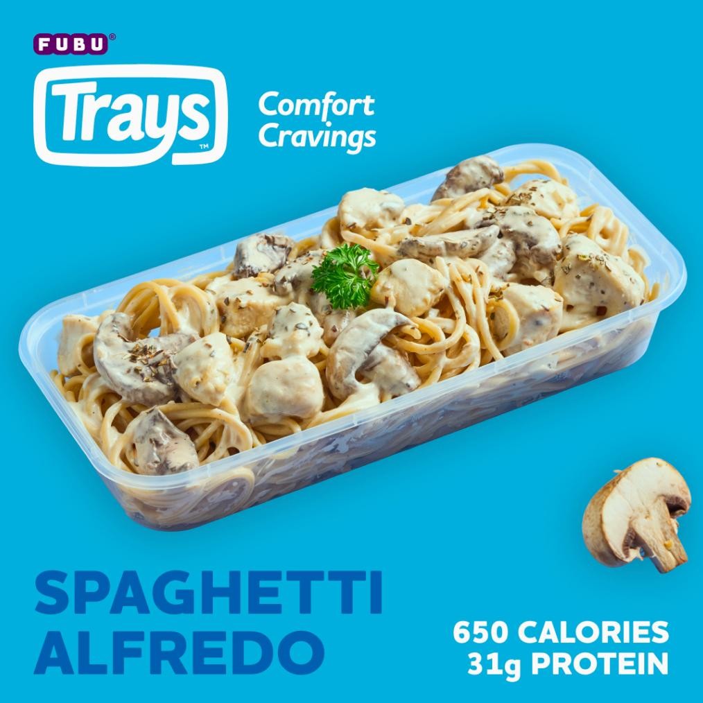 

TERLARIS FUBU Trays - Comfort Cravings - Spaghetti Alfredo with Chicken and Mushroom - Creamy Pasta Wow Spageti Krim Italia - Satu Porsi Lauk Instan Siap Makan Frozen Microwave Ready Meal Siap kirim