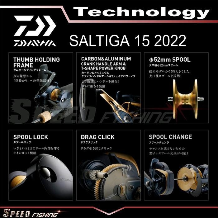 (Terbaru) Reel Daiwa 2022 Saltiga 15 Overhead Jigging Fishing Reel Daiwa Saltiga  Reel Bestseller