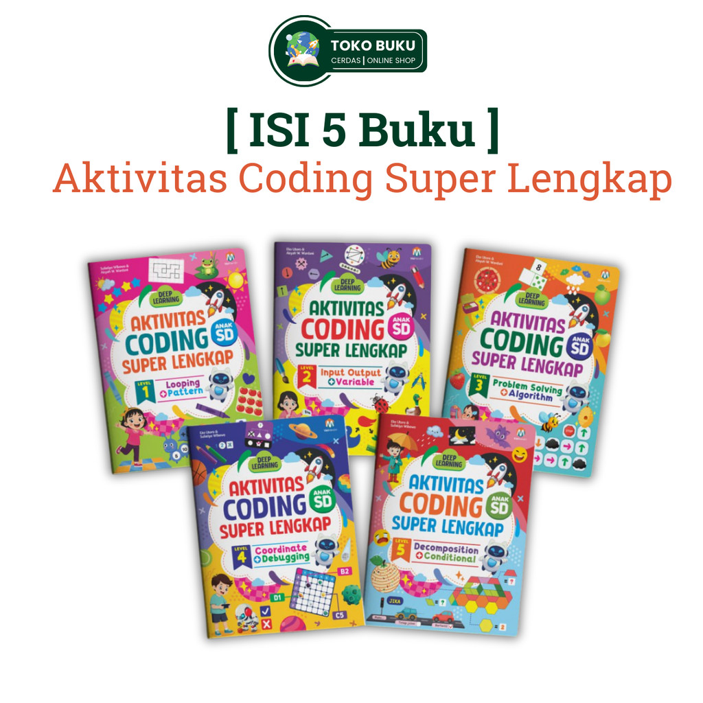 Ziyadbooks - Buku Paket Aktivitas Coding Anak SD - Buku Belajar Coding Dasar