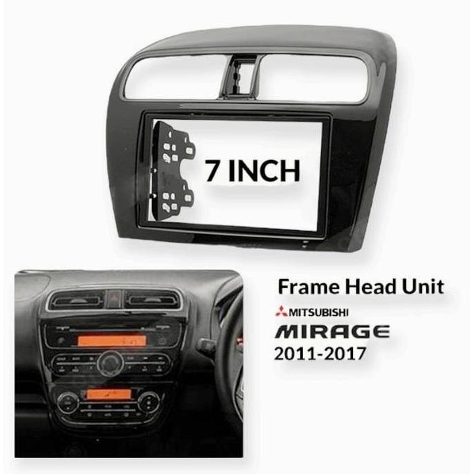 Promo Frame 7 inch Mitsubishi Mirage 2011 - 2017 Panel Head Unit COD