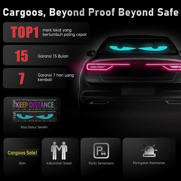 TERBARU [DIY] Cargoos L10 L20 car LED screen Layar LED Mobil Fleksibel Lampu Peringatan Custom Teks 