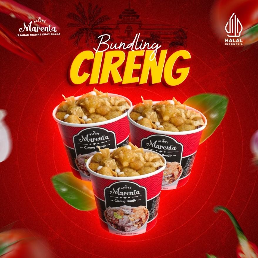 

READY STOK MARENTA [ 3 PCS ] Paket Cireng Banjir Original kuah pedas instan Siap kirim