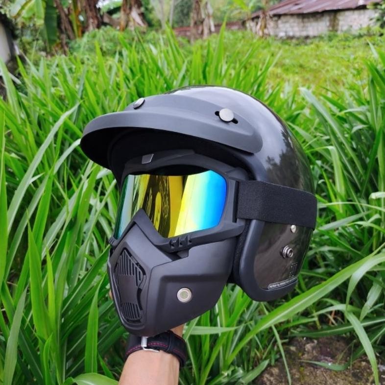 Cod Helm Bogo Dewasa Gogle Mask Retro E-65