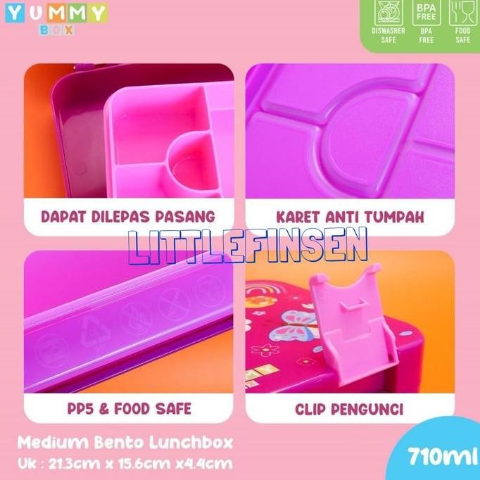 YUMMY Box medium bento colors/yummy box anti tumpah/kotak makan anak
