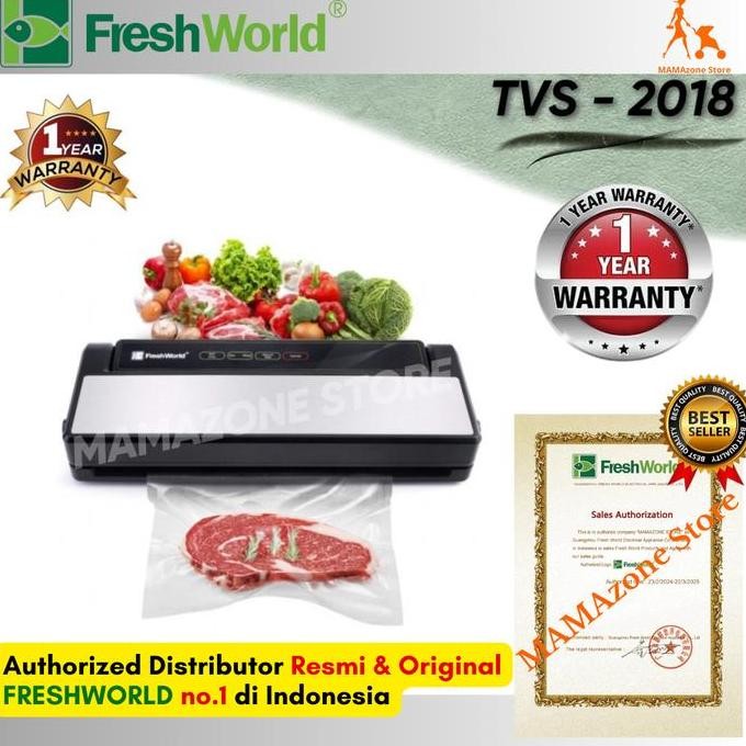 TERBARU - FRESHWORLD Vacuum Sealer TVS2018 TVS 2018 TVS-2018 Dengan Design Minimalis Kokoh Kuat Taha