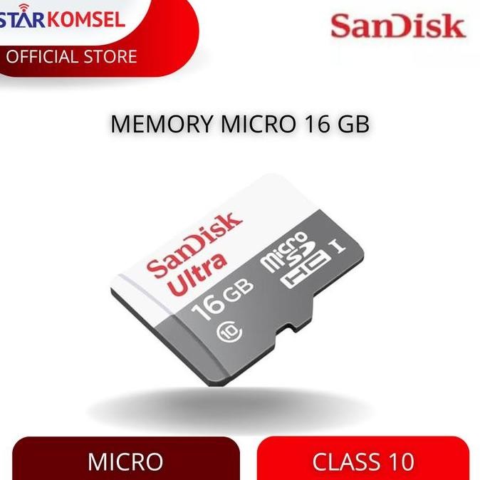 Terbaik Memory Micro Sandisk Original 16Gb (Memory Hp / Memori Kamera) 100% Ori