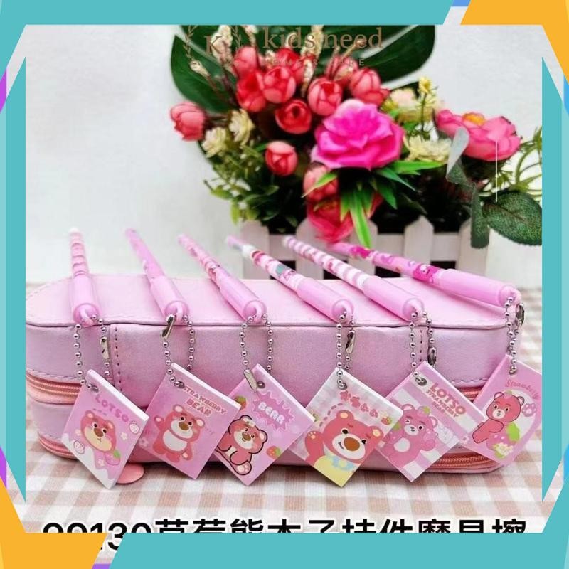 

Promo (12pcs) Grosir Bolpen Gel Fancy +Gantungan / Pulpen Tinta 1 box mika / Pen Jel motif karakter sanrio labubu lucu / Balpen / Ballpoint WXG-75