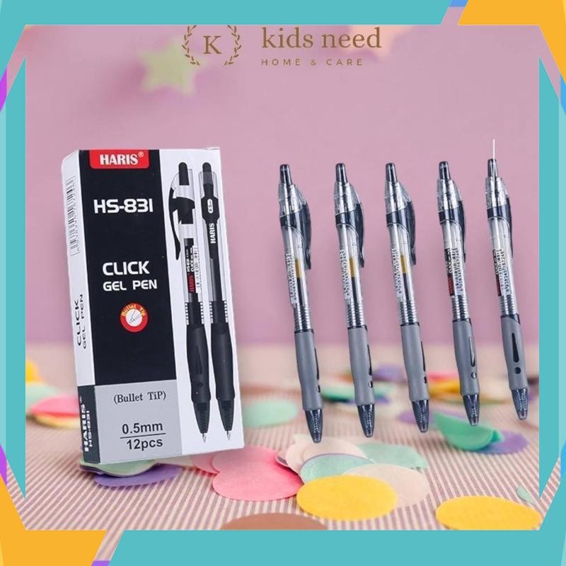 

Diskon Gede (12pcs) Pulpen Gel Cetek Q Gel / Pen Clik 0.5 mm/ Pena Joyko Kantor HXA-94