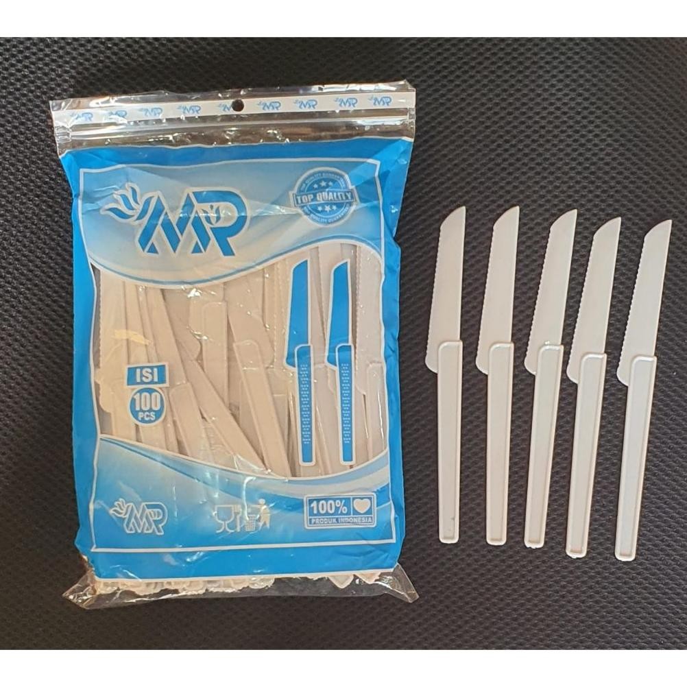 Bisa Cod [100 Pcs] Pisau Plastik Kue Brownies / Pisau Kue Kecil Bolu Gulung / Pisau Plastik Kue Tart