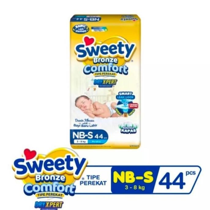 Terbaik Sweety Bronze Comfort Popok Perekat Nb S44 / Nb S 44 100% Ori