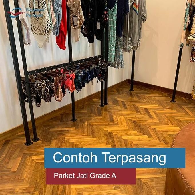 Parket Lantai Kayu Jati Solid Grade A ( Permeter )