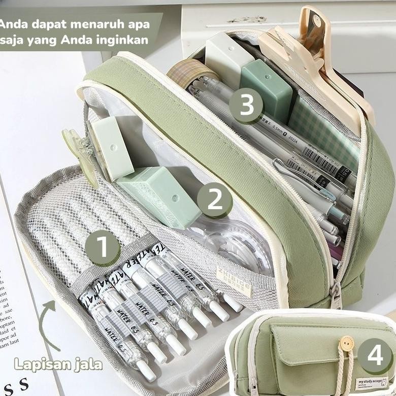 

Ct_C1077 Tempat Pensil Desain Multi-Lapis Kapasitas Besar Kotak Pensil Aesthetic Korea Fb-4