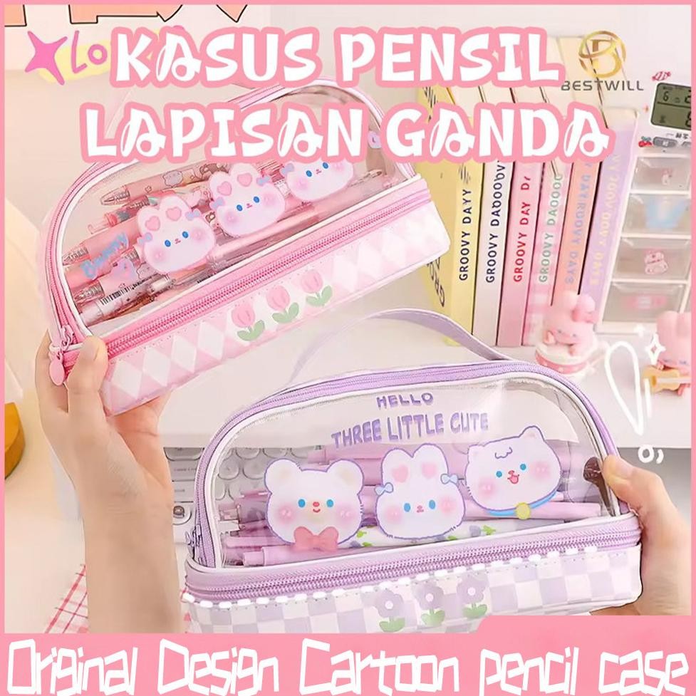 

Ready_Stock_Cod Pencil Case Untuk Mahasiswa Sma Junior Cute Storage Bag Kotak Pensil Tempat Pensil Besar Kartun Baru Kapasitas Portable Transparan Pvc Tas Pensil Stationery Box Anak Esthetis Simple Lucu Pen Bag Murid Ank-48