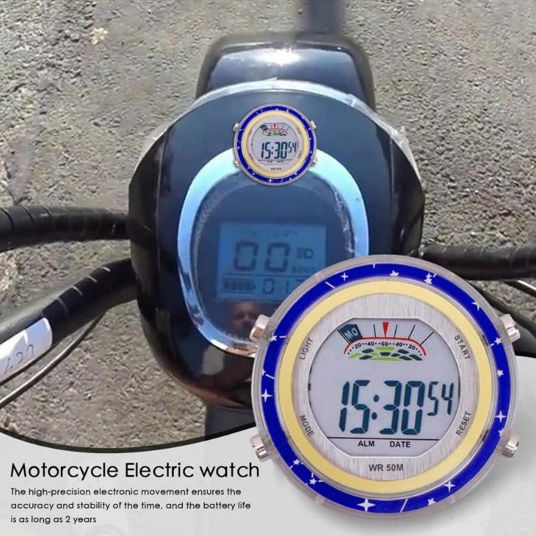 Heatshrin Jam Digital Motor Tahan Air Jam Motor Tempel Bercahaya Wdr-75